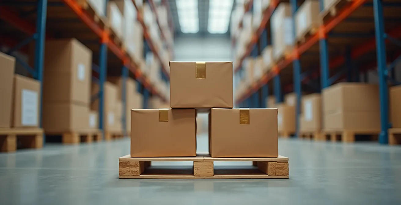 Visualisatie van ladingconsolidatie proces met meerdere kleine zendingen die samengevoegd worden