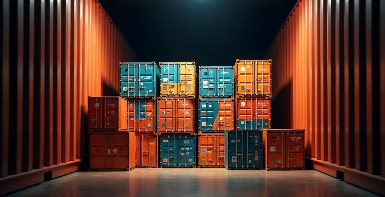 3D visualisatie van optimale containerbelading met kleurgecodeerde ladingzones