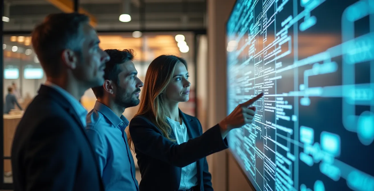 Supply chain professionals monitoren globale goederenstromen in control tower omgeving