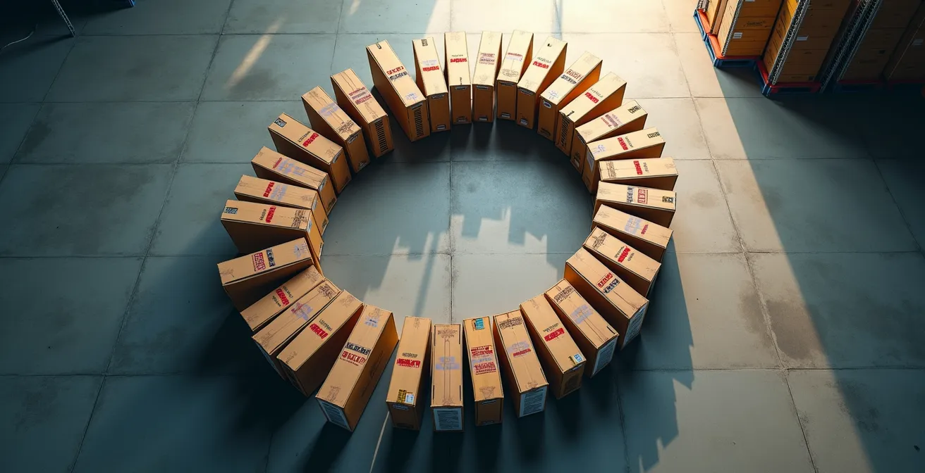 Systematische visualisatie van continue voorraadtelling proces in modern magazijn