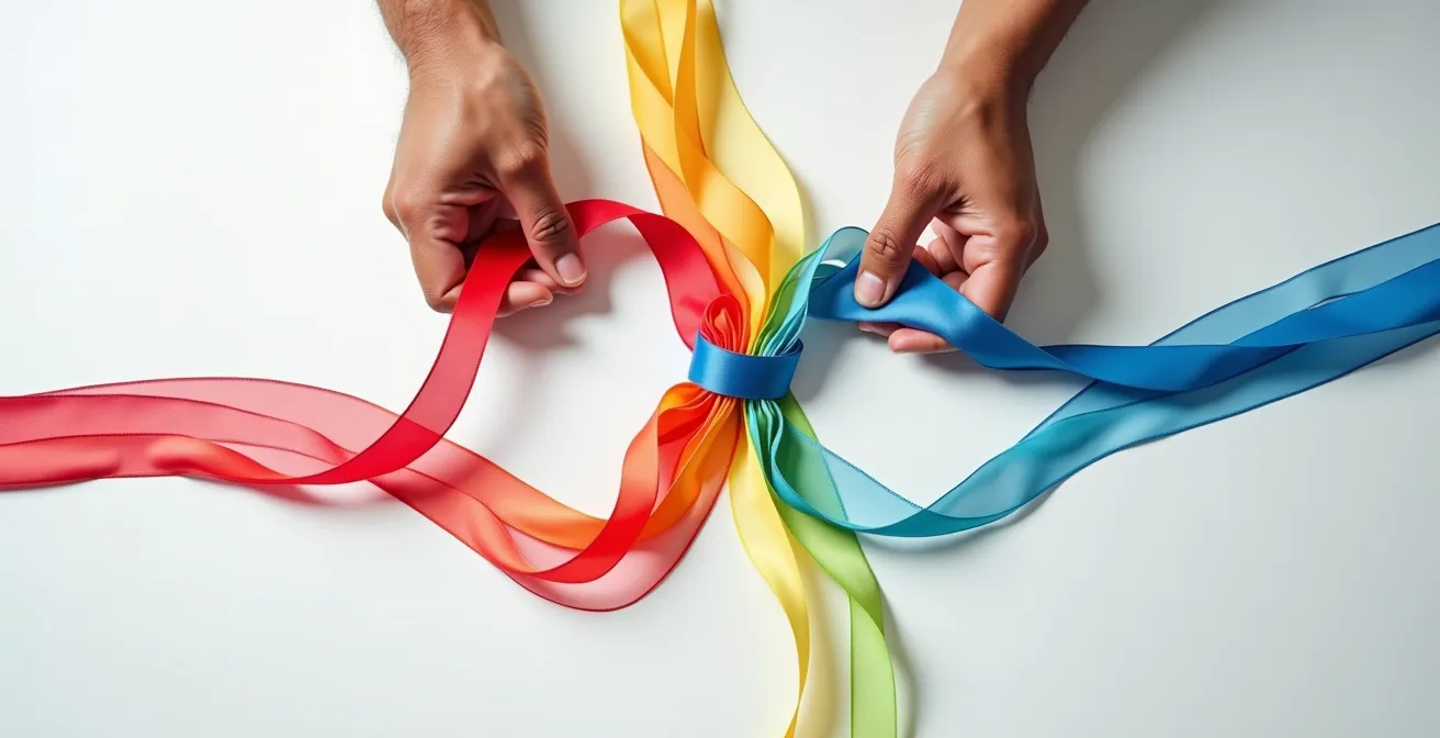 Close-up van handen die wijzen naar abstracte flow visualisatie voor logistieke processen