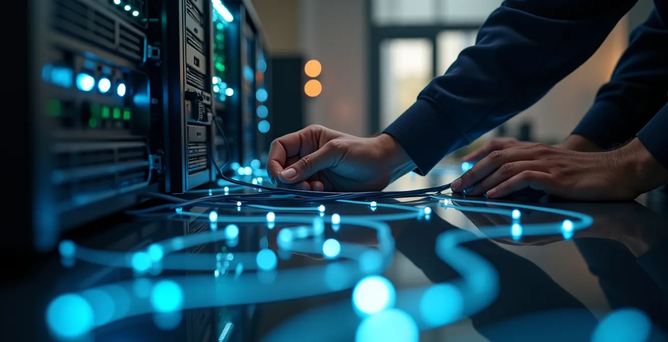 Technisch specialist configureert warehouse management systeem integratie